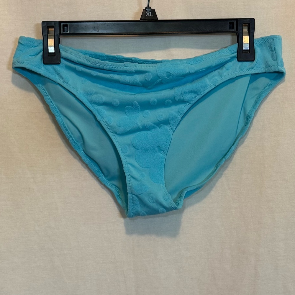 AA-383 Aerie NWT Blue Floral Summer Swim Bikini‎ Bottoms Size L